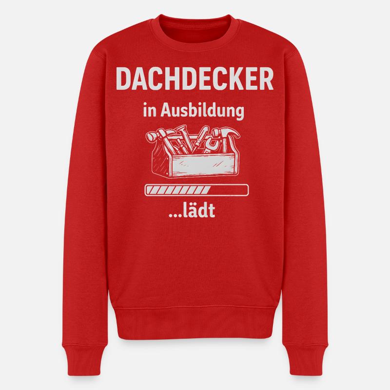 Dachdecker in Ausbildung lädt - Männer Premium Bio Pullover - Rot