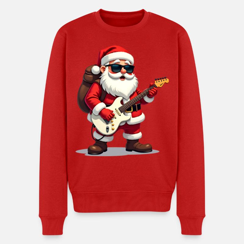 Weihnachtsrock-Santa - Männer Premium Bio Pullover - Rot