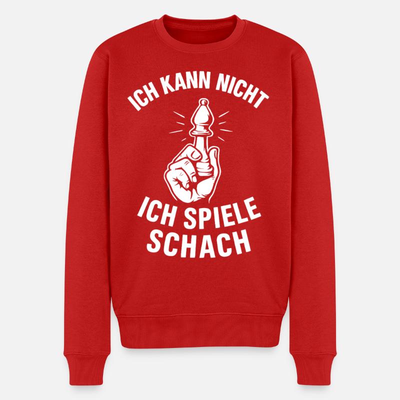 Schach Ausrede - Männer Premium Bio Pullover - Rot
