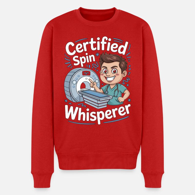 MRI Tech Certified Spin Whisperer Radiographer - Männer Premium Bio Pullover - Rot