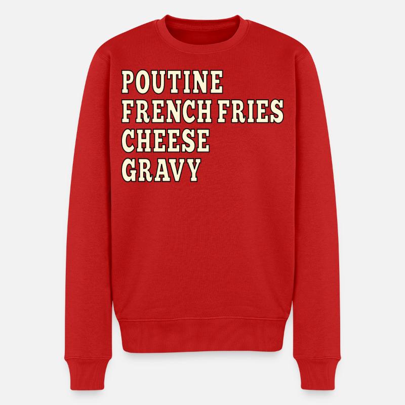 Kanadisches Fast-Food-Poutine - Männer Premium Bio Pullover - Rot