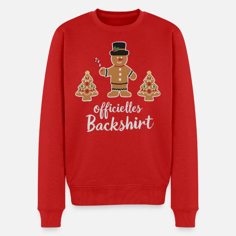 Plätzchen Backen Weihnachtszeit Kekse Lebkuchen - Männer Premium Bio Pullover - Rot