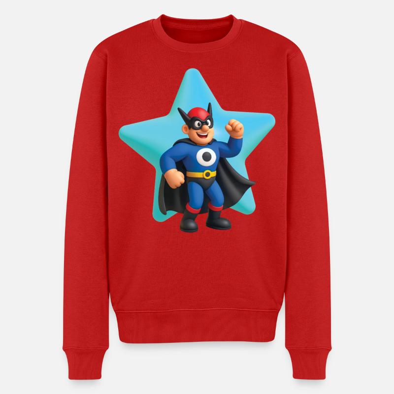 SUPERHELD – Baby & Kinder - Männer Premium Bio Pullover - Rot