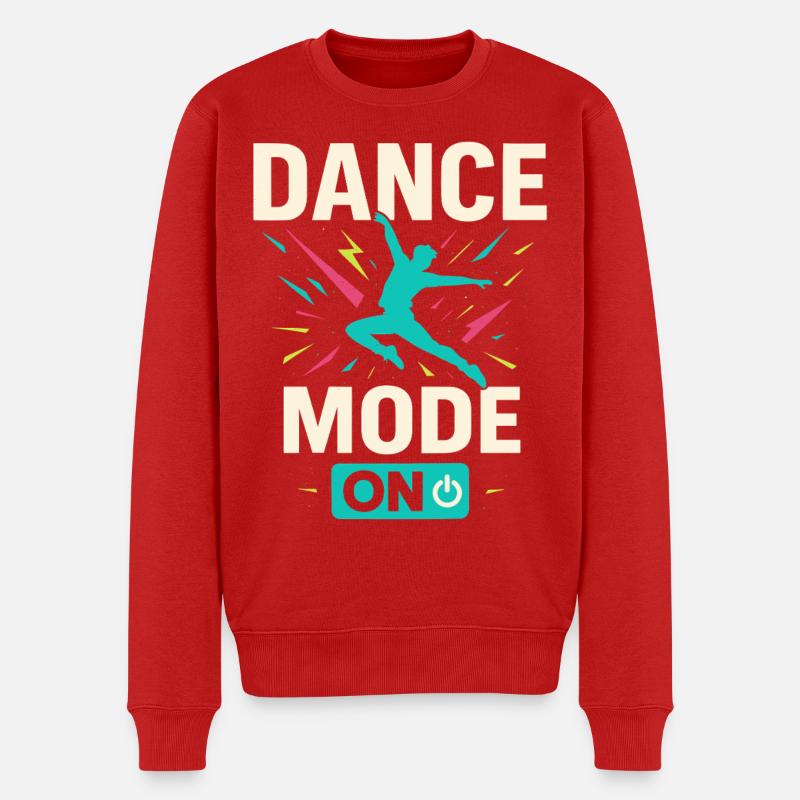 Dance mode on, tanzmodus aktiv - Männer Premium Bio Pullover - Rot