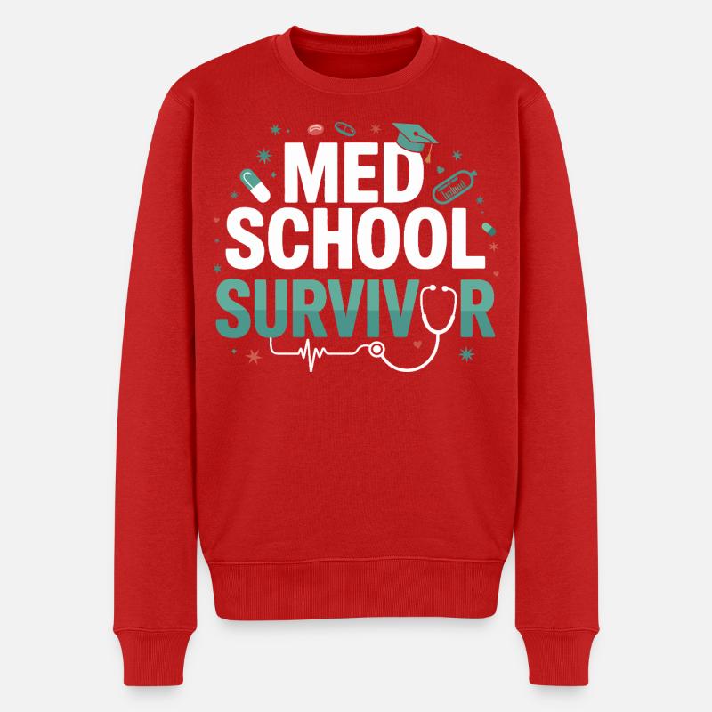 Med School Survivor - Männer Premium Bio Pullover - Rot