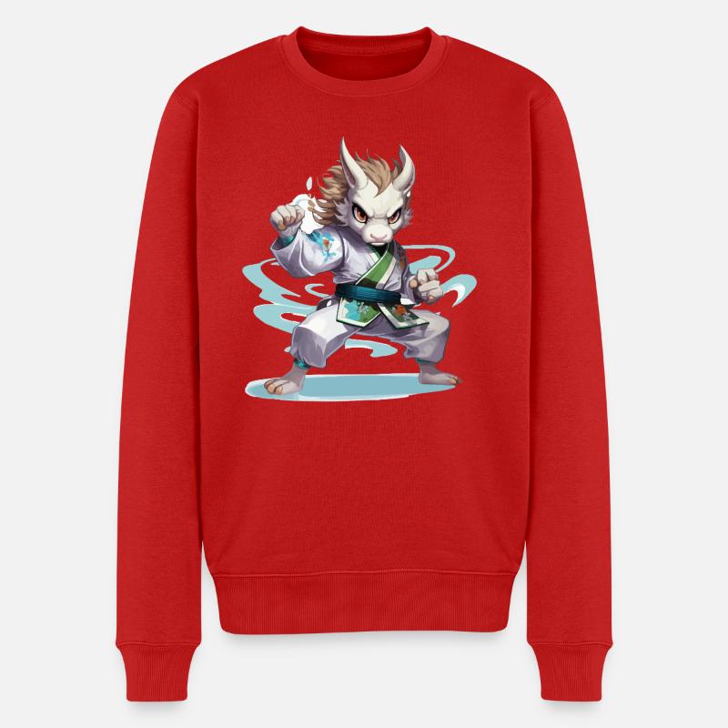 Kampfhamster im Gi - Männer Premium Bio Pullover - Rot
