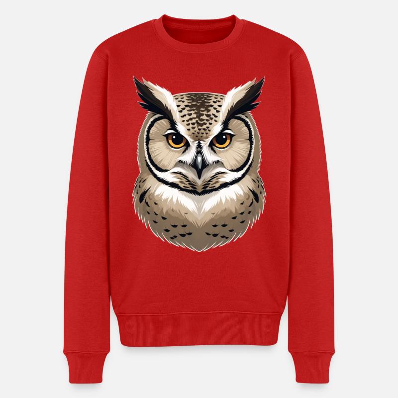 WaldEulenblick - Männer Premium Bio Pullover - Rot