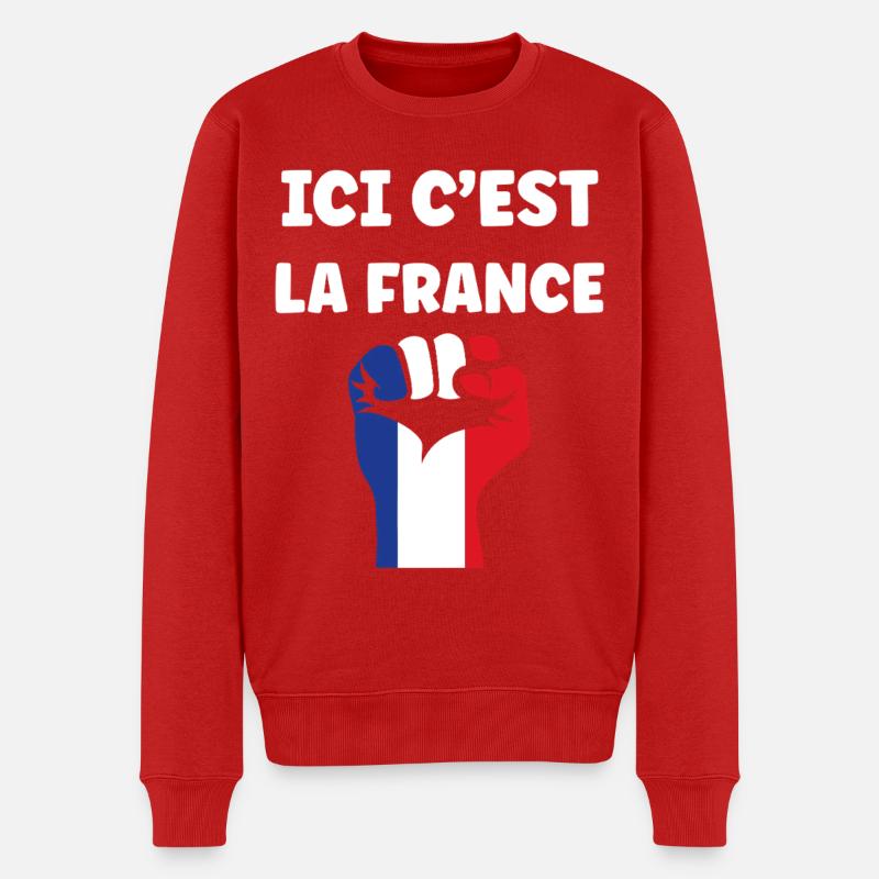 Das ist Frankreich – Trikolore Faust - Männer Premium Bio Pullover - Rot