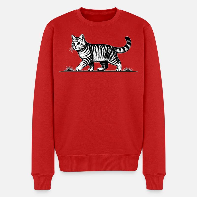 Chat qui cour Chat - Pull Premium bio Homme - rouge