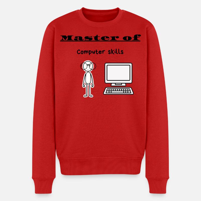Master der Computerfähigkeiten - Männer Premium Bio Pullover - Rot