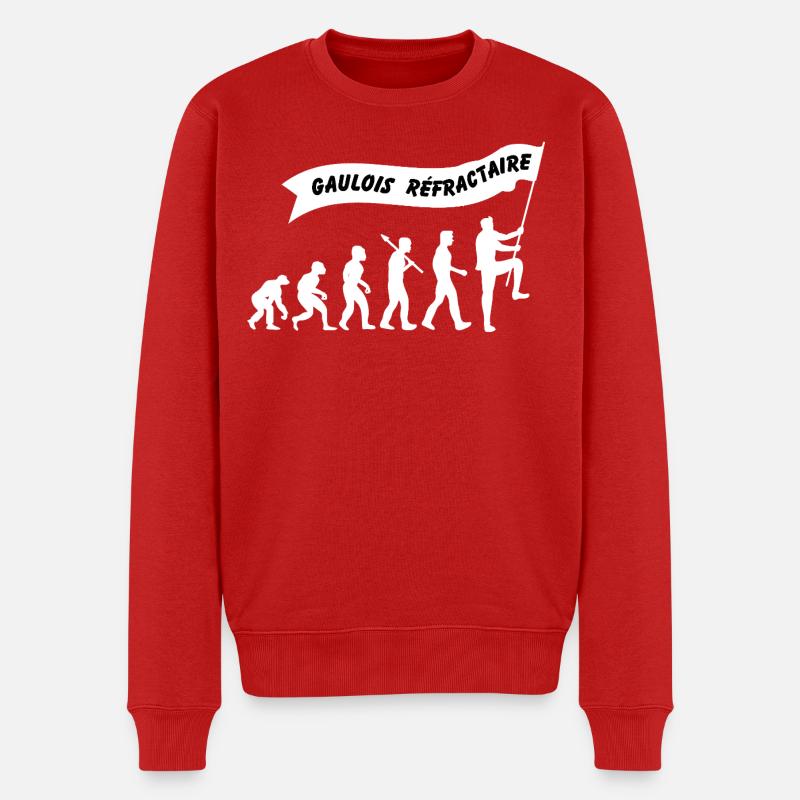 Evolution du gaulois réfractaire - Pull Premium bio Homme - rouge
