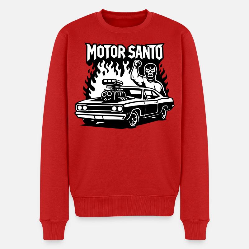 Motor Santo Feuerhotrod - Männer Premium Bio Pullover - Rot