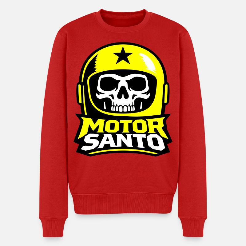 Motor Santo Schädel Logo - Männer Premium Bio Pullover - Rot