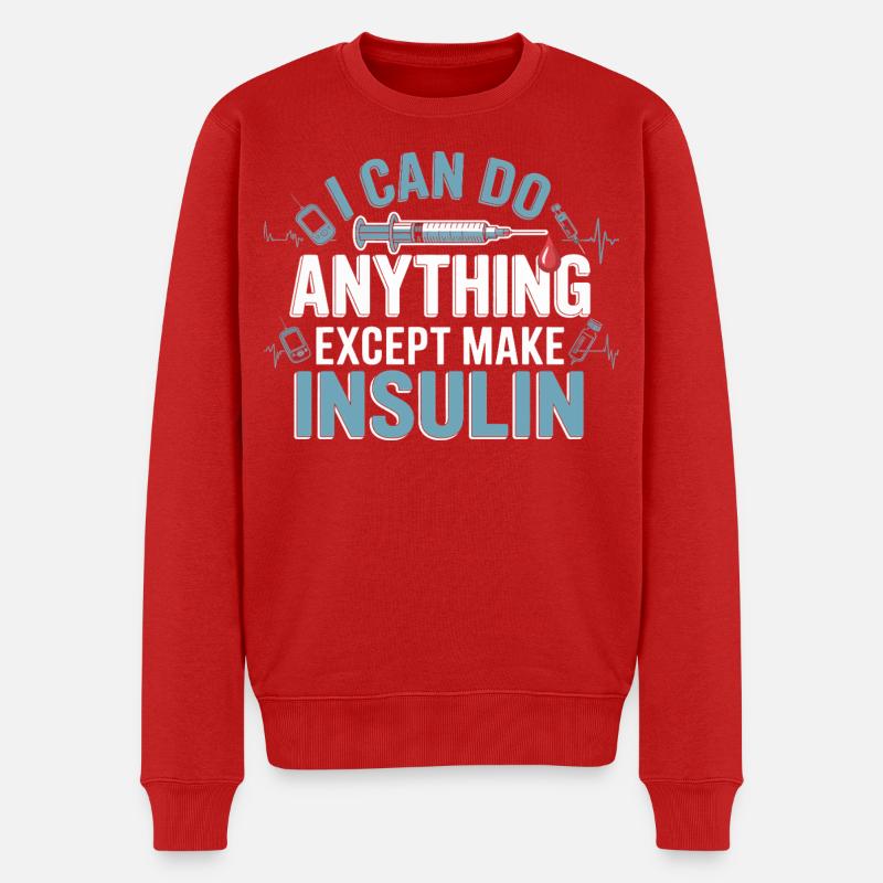 Ich kann alles außer Insulin - Männer Premium Bio Pullover - Rot