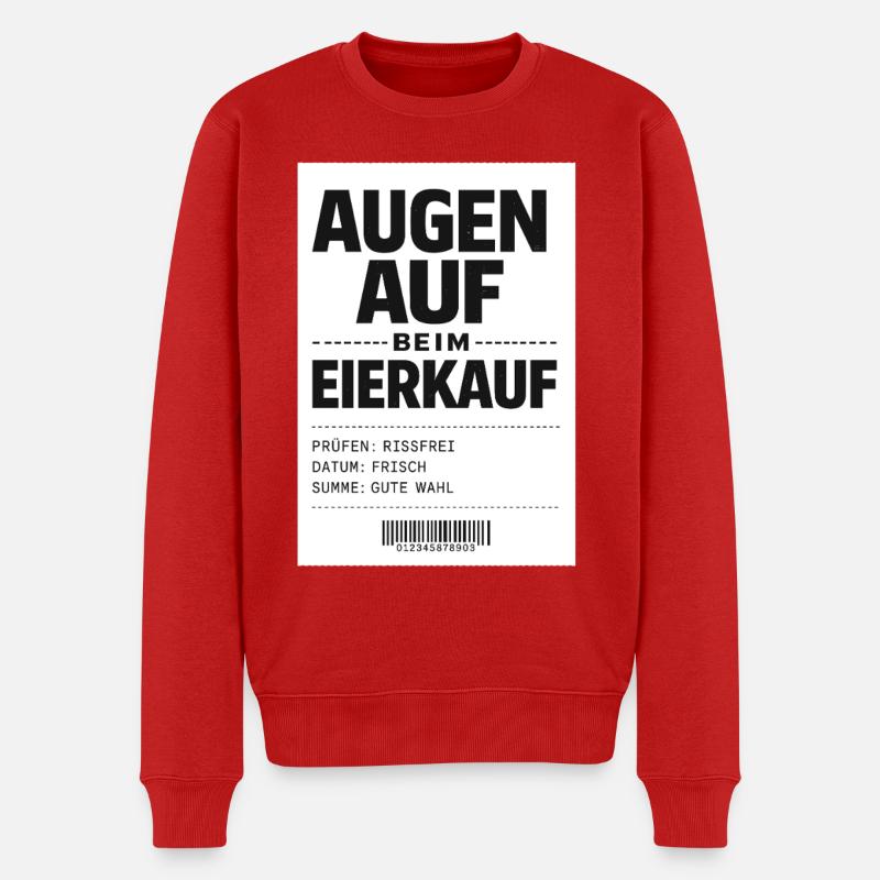 Augen auf beim Eierkauf - Männer Premium Bio Pullover - Rot