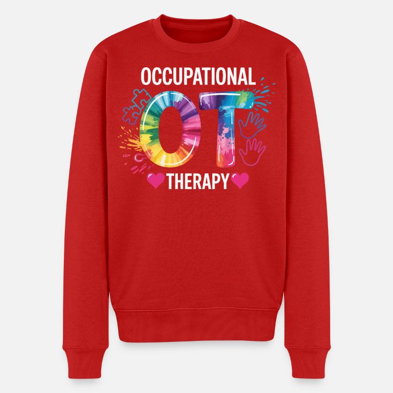 Buntes OT Logo Ergotherapie - Männer Premium Bio Pullover - Rot