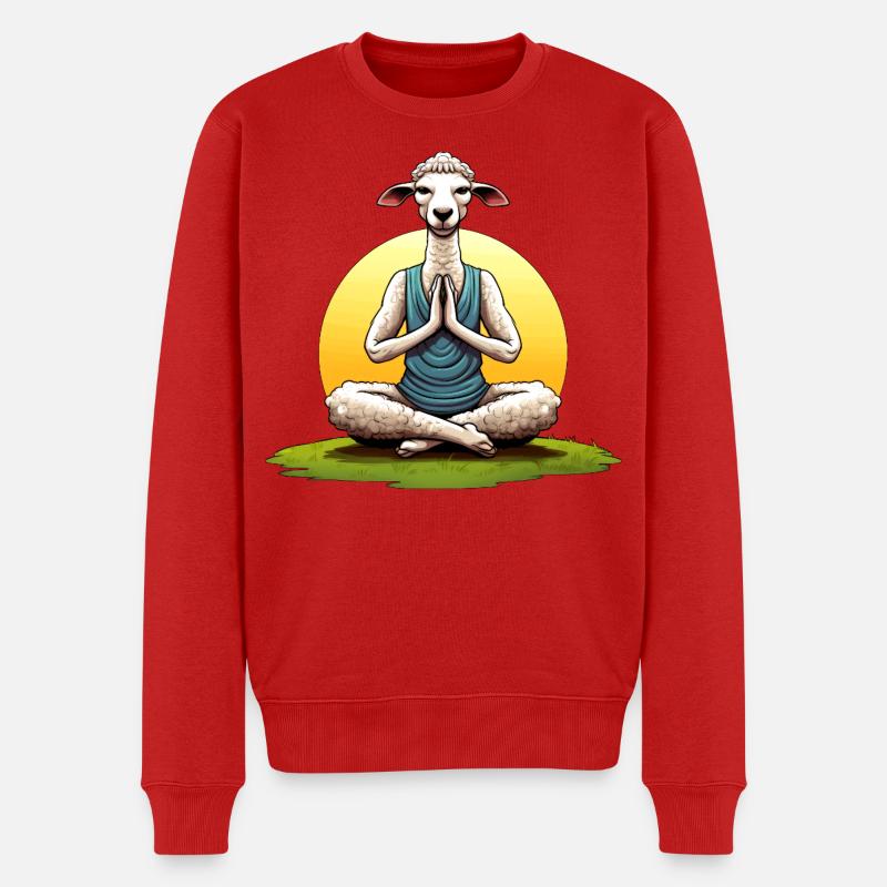 Yoga Schaf - Männer Premium Bio Pullover - Rot