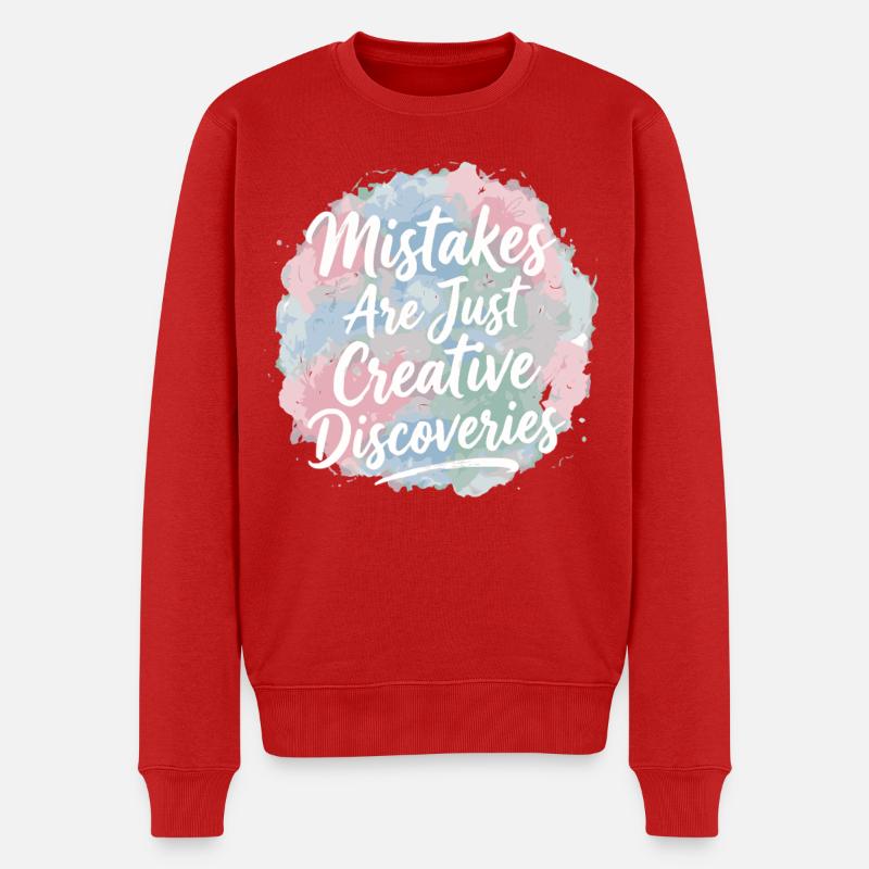 Mistakes Are Just Creative Discoveries - Männer Premium Bio Pullover - Rot