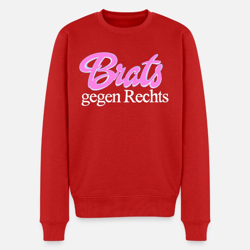 Brats gegen Rechts – Aktivismus-Statement - Männer Premium Bio Pullover - Rot