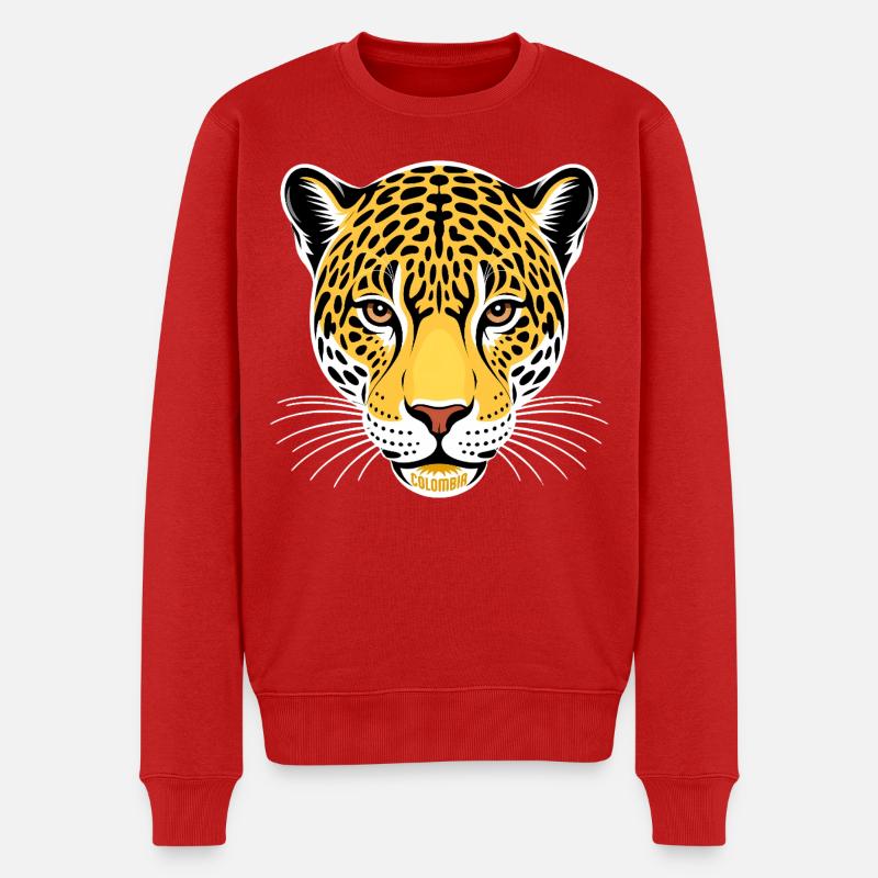 Jaguar Colombia - Männer Premium Bio Pullover - Rot