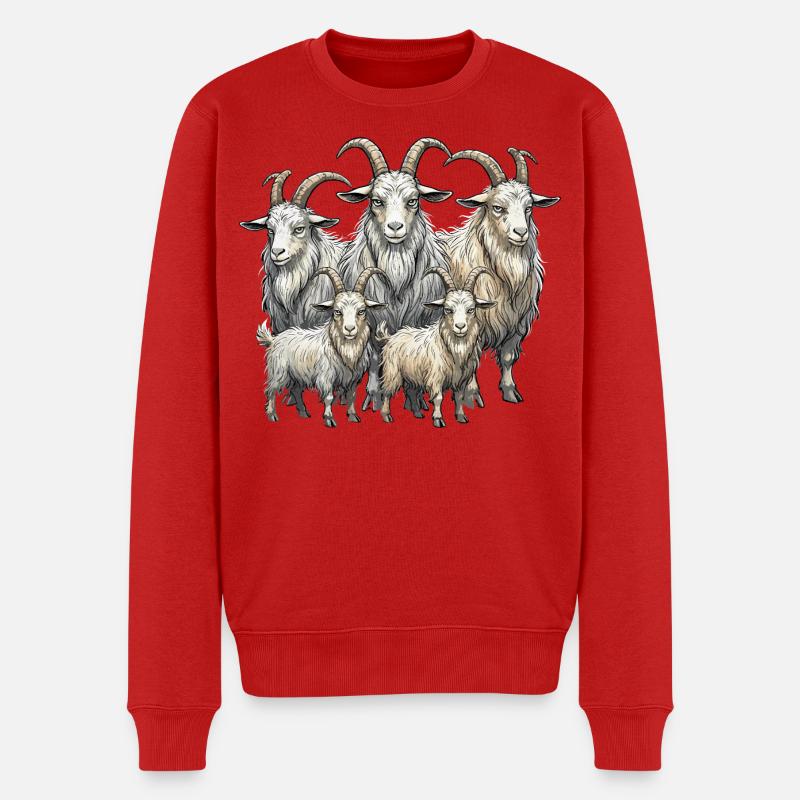 Ziegenherde - Männer Premium Bio Pullover - Rot