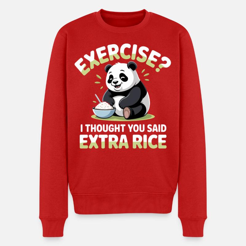 Panda Humor: Extra Reis Cartoon - Männer Premium Bio Pullover - Rot