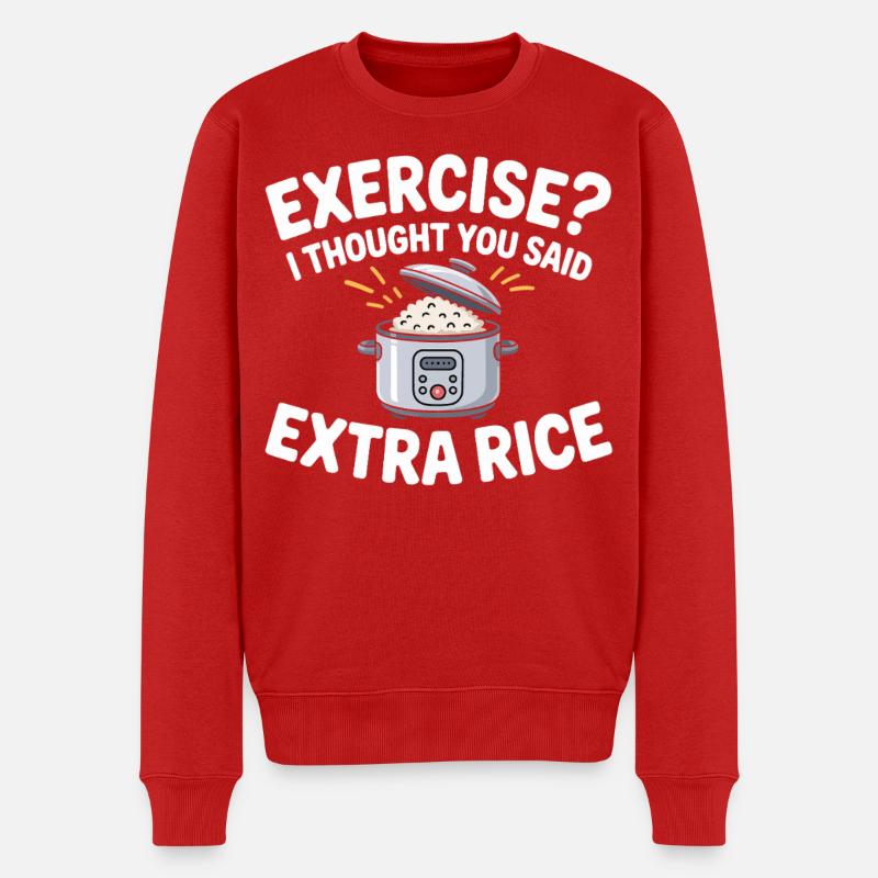 Blague sur le riz : Riz en extra - Pull Premium bio Homme - rouge