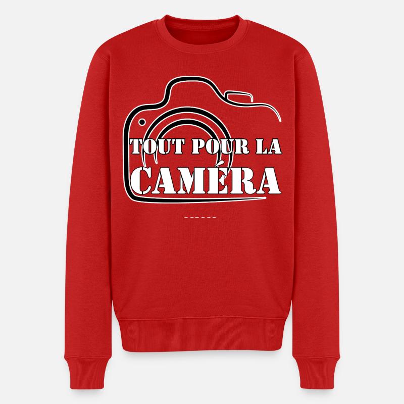 TOUT POUR LA CAMÉRA. - Pull Premium bio Homme - rouge