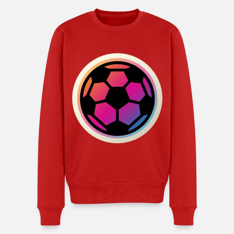 Fußball Ball - Männer Premium Bio Pullover - Rot
