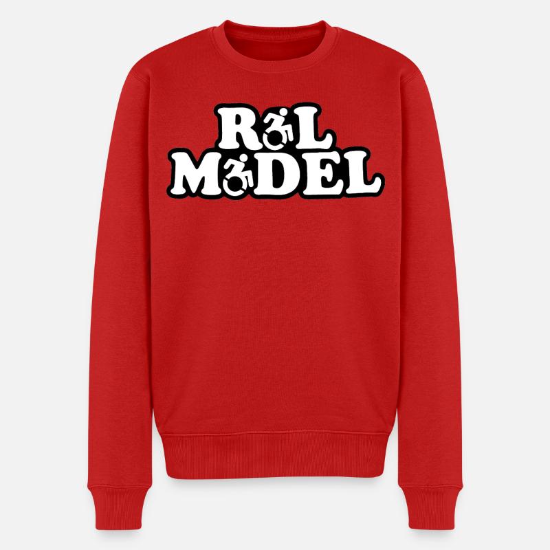 Jeder Rollstuhlnutzer ist ein Vorbild # - Männer Premium Bio Pullover - Rot