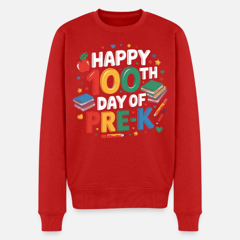 Joyeux 100e jour de maternelle - Pull Premium bio Homme - rouge