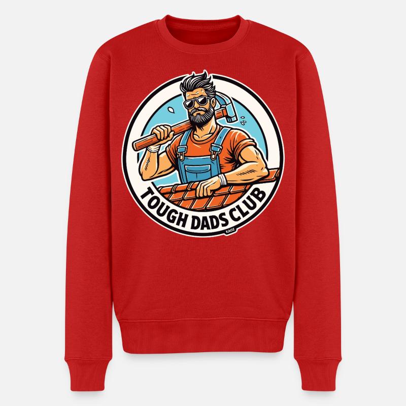 Harte Väter Heimwerker Club - Männer Premium Bio Pullover - Rot