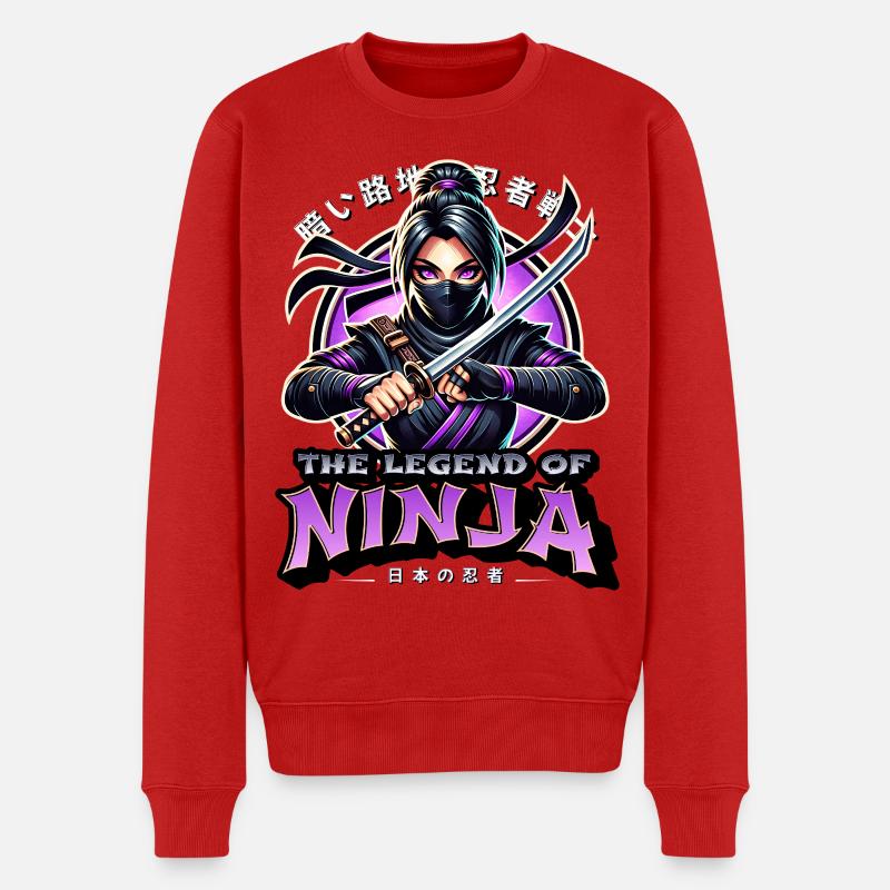 Ninja-Legende: Schattenklinge - Männer Premium Bio Pullover - Rot