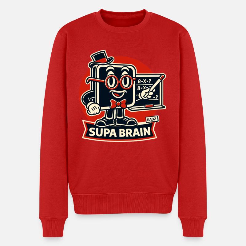 Supa Cerveau Cerveau Math Héros - Pull Premium bio Homme - rouge