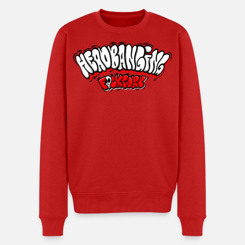 Headbanging-Netzwerk-Graffiti - Männer Premium Bio Pullover - Rot