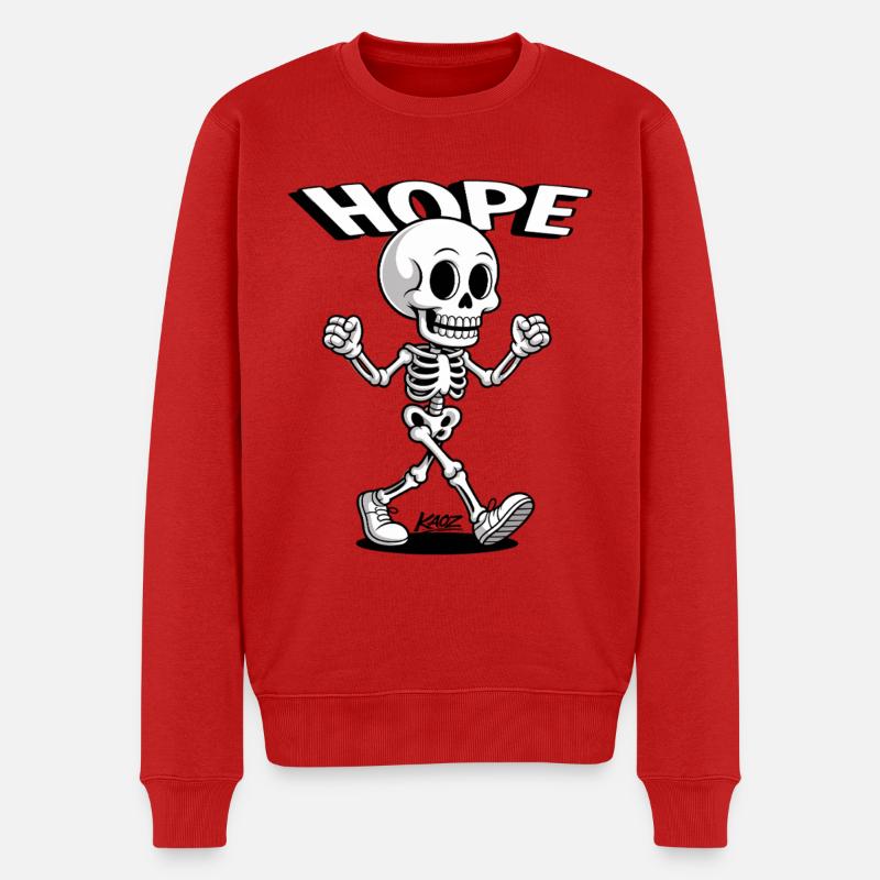 Hope Skeleton Stride - Männer Premium Bio Pullover - Rot