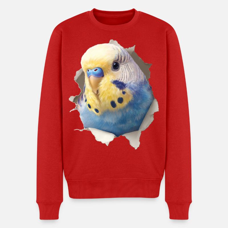 Perruche ondulée - Pull Premium bio Homme - rouge