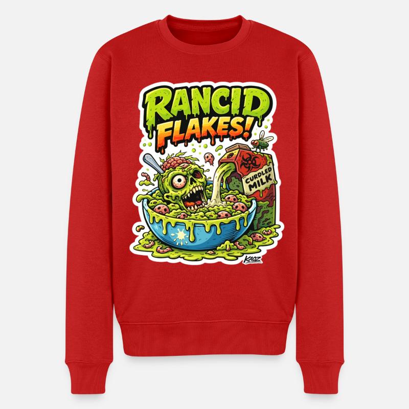 Ekelhaftes Schädelflockenmonster - Männer Premium Bio Pullover - Rot