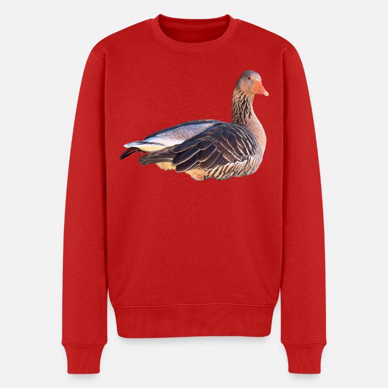 Graugans - Männer Premium Bio Pullover - Rot