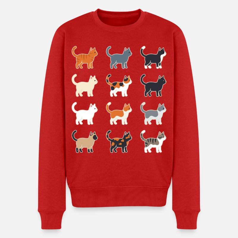 Grille d’illustration des chats - Pull Premium bio Homme - rouge
