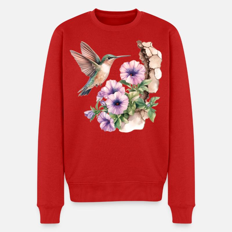 Kolibri - Männer Premium Bio Pullover - Rot