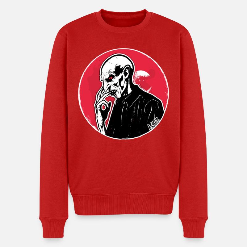 Crimson Zombie Silhouette - Männer Premium Bio Pullover - Rot