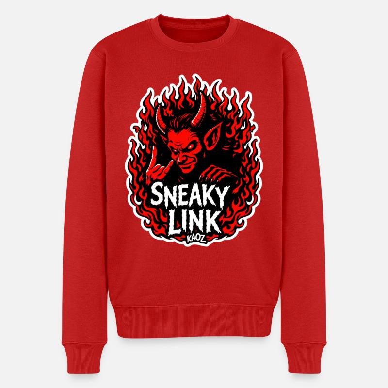Infernalischer Hinterhältiger Link - Männer Premium Bio Pullover - Rot