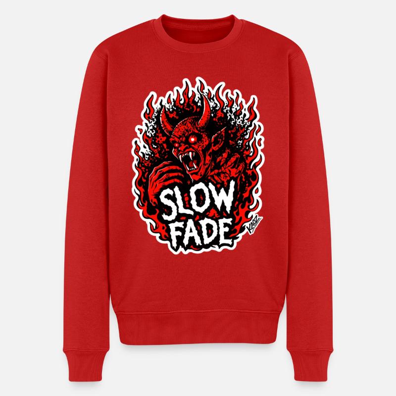 Langsames Verblassen der Dämonenflamme - Männer Premium Bio Pullover - Rot