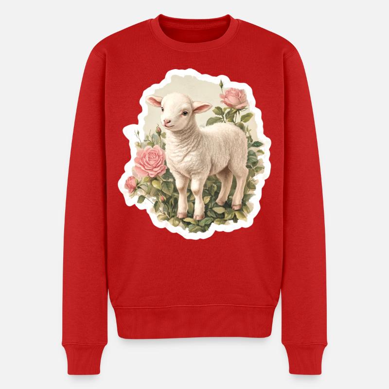 Lamm - Männer Premium Bio Pullover - Rot