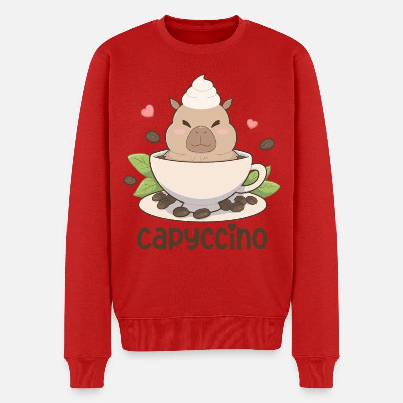 Motif du café capycconcine capybara - Pull Premium bio Homme - rouge