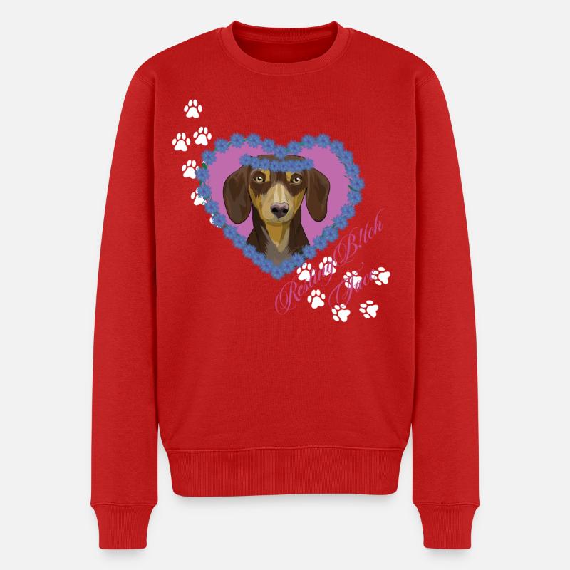 Ruhende B!tch Gesicht Weenie - Männer Premium Bio Pullover - Rot