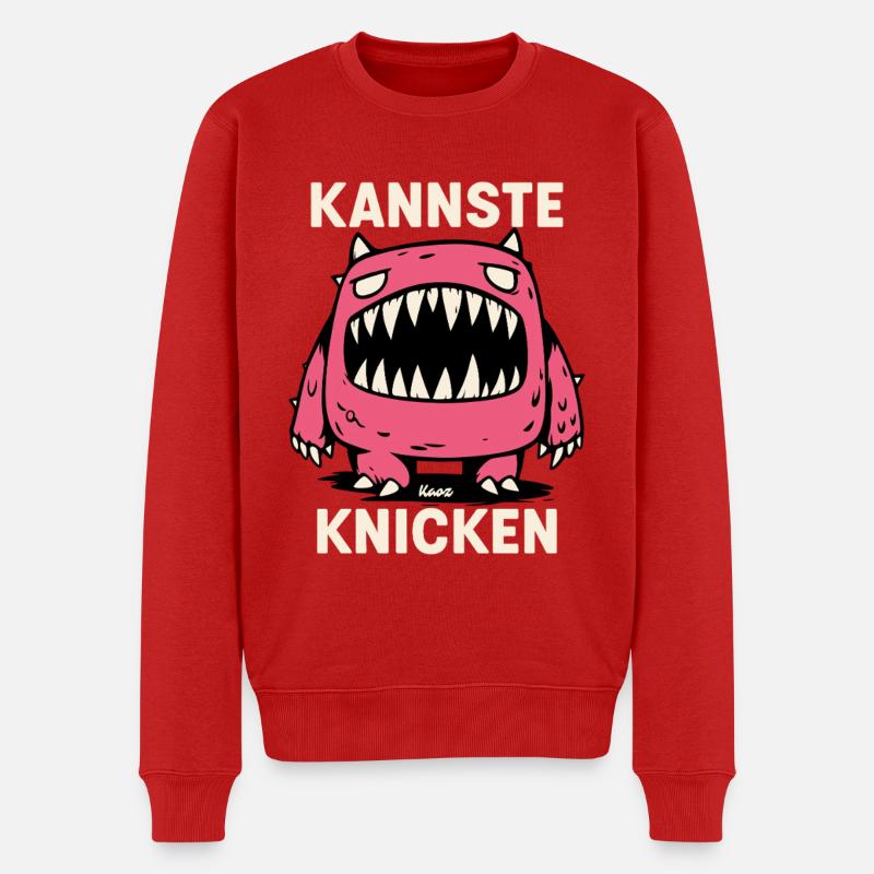 KANNSTE KNICKEN Monster Graphic - Männer Premium Bio Pullover - Rot