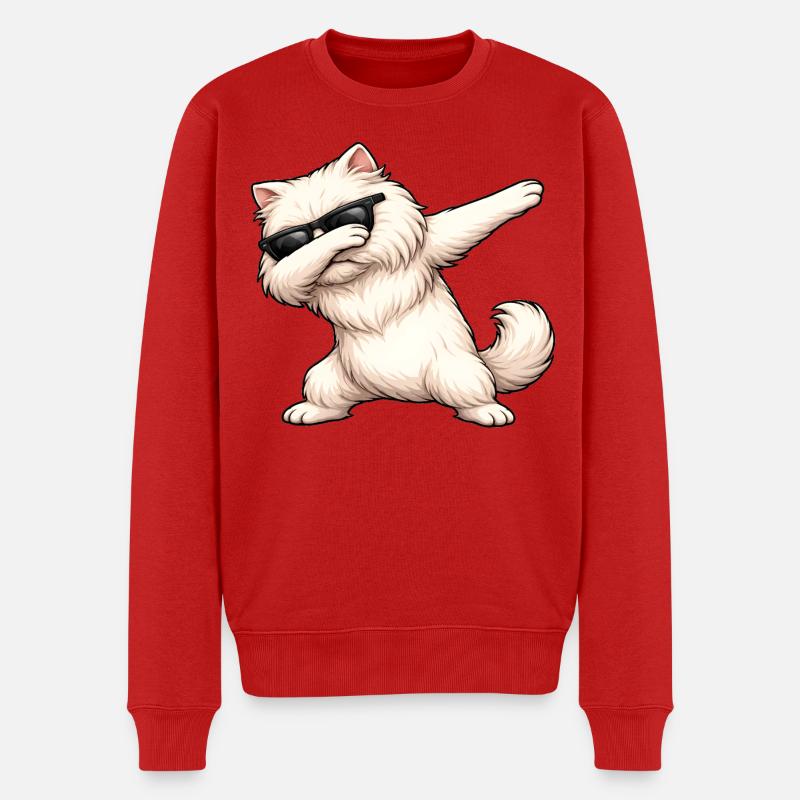 Dab du chat perse - Pull Premium bio Homme - rouge