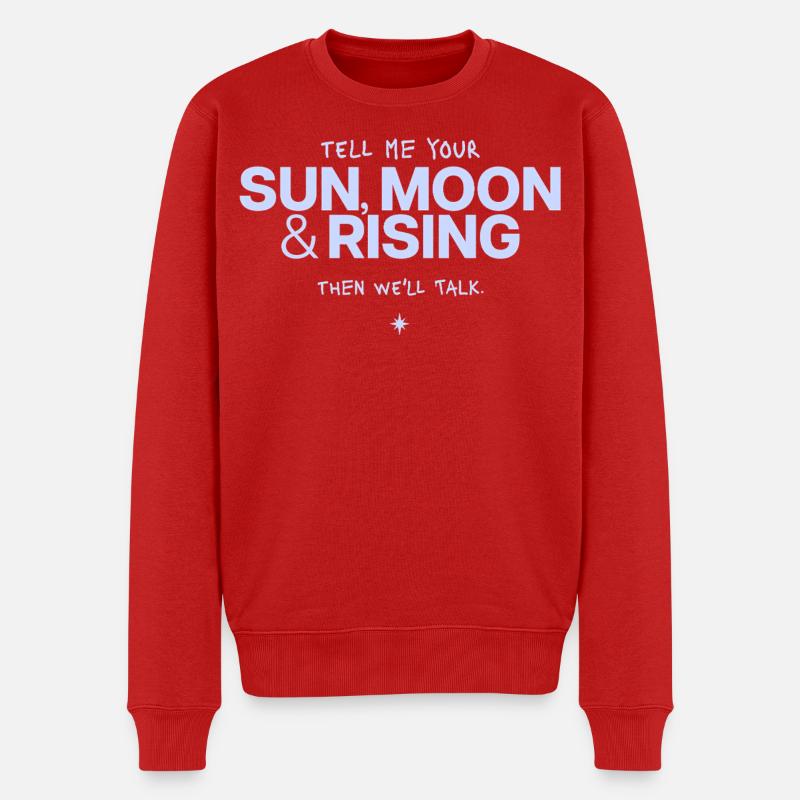 Sonne Mond Rising Spruch - Männer Premium Bio Pullover - Rot